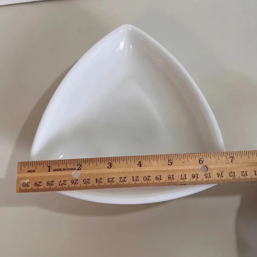 White‎ vintage milk glass Triangular Bowl tray